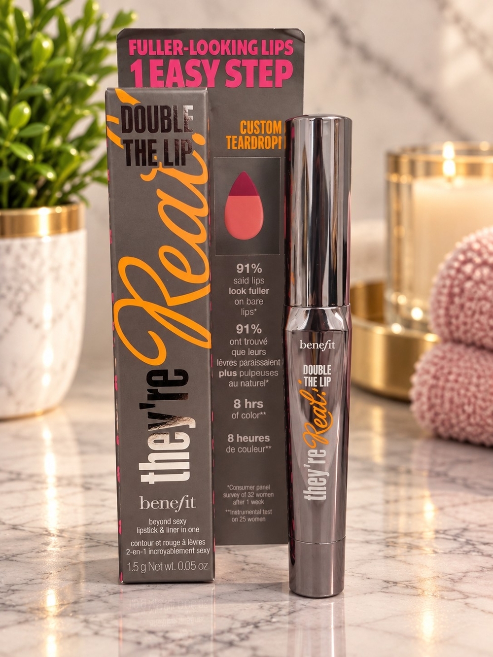 Benefit They're Real! Double The Lip - Pink Teardrop - Fuchsia Fever